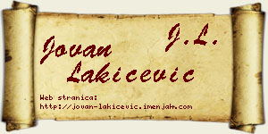Jovan Lakićević vizit kartica